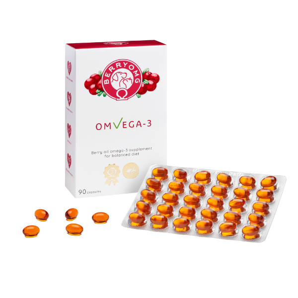 OMvEGA-3 – fiskoljefri omega-3 för hundar – 90 kapslar