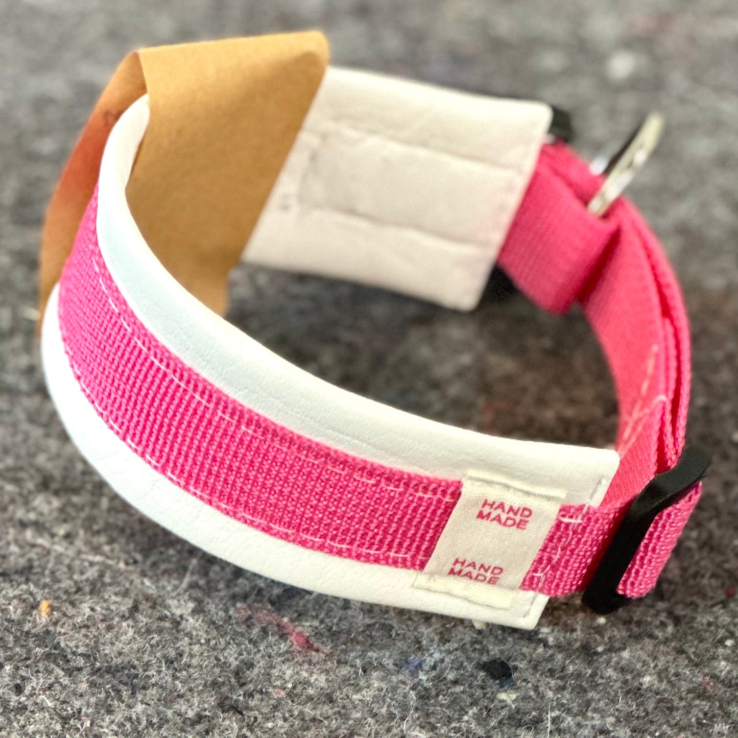 Läderhalsband PINK